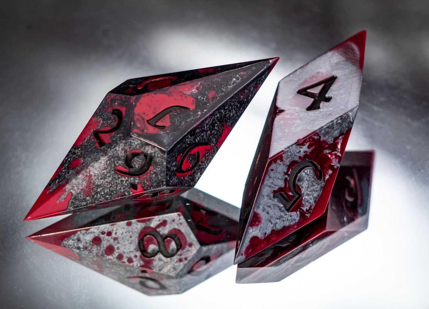 Back Stab - FLAWED 6 Piece Handmade Resin Dice