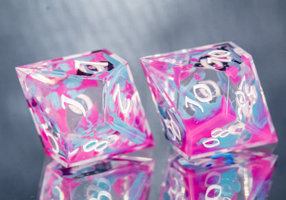 Paint Splattered Windows: 7 Piece Handmade Resin Dice