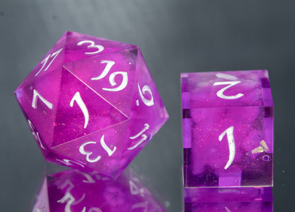 Faerie Fire Clouds - 7 Piece Handmade Resin Dice