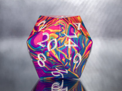 Melty Crayon - Chonk D20 Handmade Resin Dice