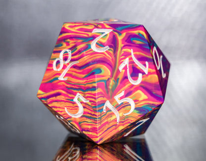 Melty Crayon - Chonk D20 Handmade Resin Dice