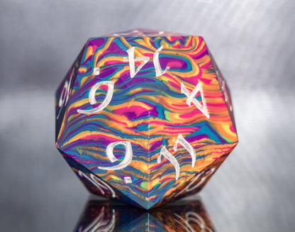 Melty Crayon - Chonk D20 Handmade Resin Dice