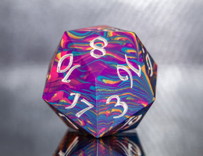 Melty Crayon - Chonk D20 Handmade Resin Dice