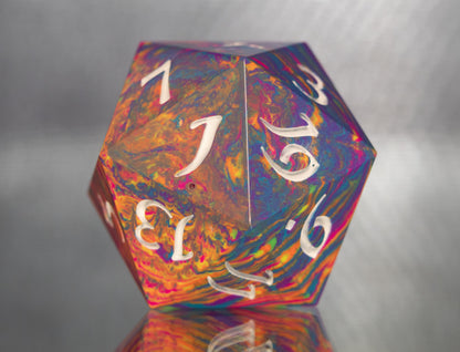 Melty Crayon - Chonk D20 Handmade Resin Dice