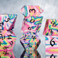 Rainbow Dirty Pour: 7 Piece Handmade Resin Dice