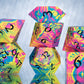 Pan Pride Dirty Pour: 7 Piece Handmade Resin Dice