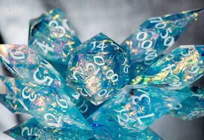 Ice Knife - 7 Piece Handmade Resin Dice