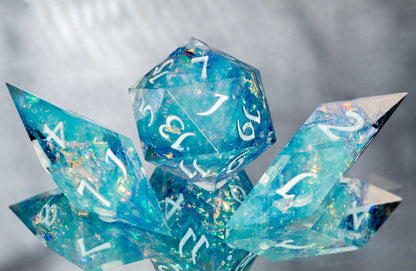 Ice Knife - 7 Piece Handmade Resin Dice