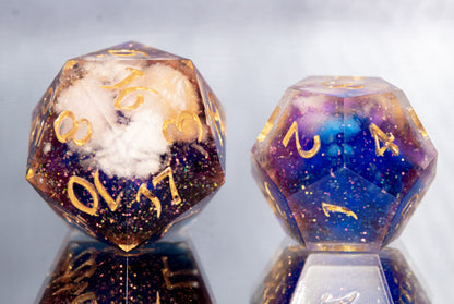 Partial Cloudy Sunset - 6 Piece Handmade Resin Dice