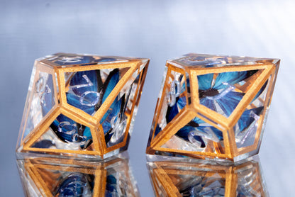 Antique Morphos - 7 Piece Handmade Resin Dice