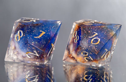 Cloudy Sunset - 7 Piece Handmade Resin Dice