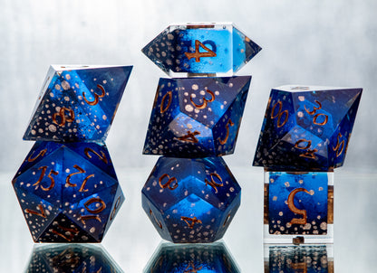 Night Life - 7 Piece Handmade Resin Dice