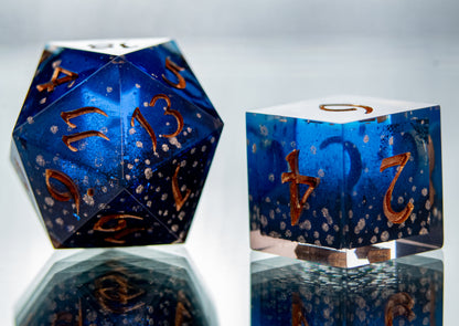 Night Life - 7 Piece Handmade Resin Dice