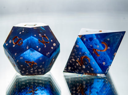 Night Life - 7 Piece Handmade Resin Dice