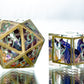 Antique Floral Lepidoptera (Green Variant) - 7 Piece Handmade Resin Dice