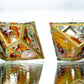 Antique Floral Lepidoptera (Green Variant) - 7 Piece Handmade Resin Dice