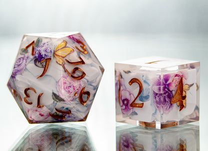 Spring Picnic - 7 Piece Handmade Resin Dice