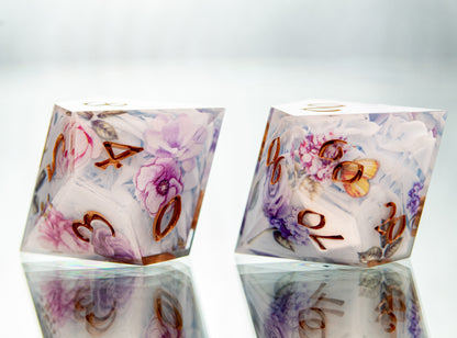 Spring Picnic - 7 Piece Handmade Resin Dice