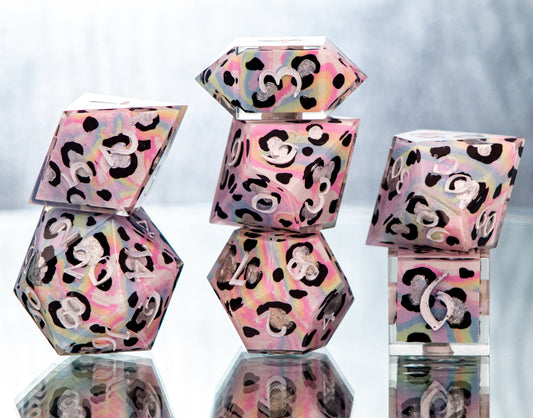 Lisa Frank Fever Dream - 7 Piece Handmade Resin Dice