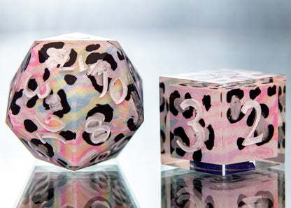 Lisa Frank Fever Dream - 7 Piece Handmade Resin Dice