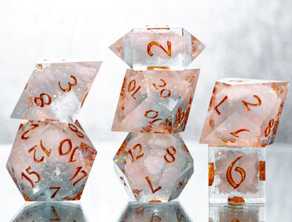 Cloud Nine - 7 Piece Handmade Resin Dice