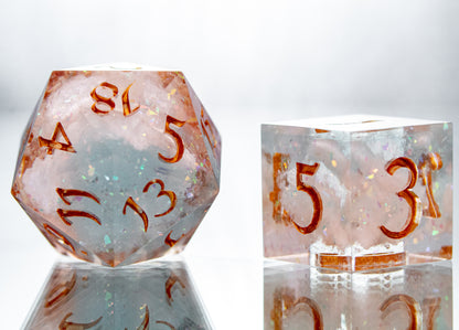 Cloud Nine - 7 Piece Handmade Resin Dice