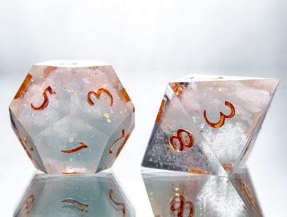 Cloud Nine - 7 Piece Handmade Resin Dice