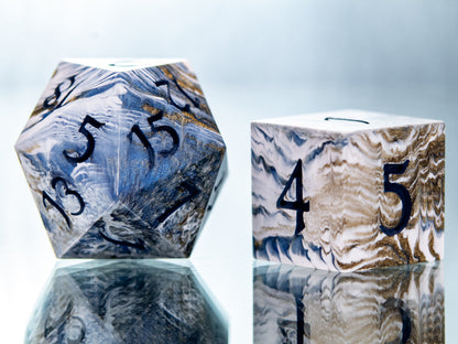 Cobalt Ore: 7 Piece Handmade Resin Dice