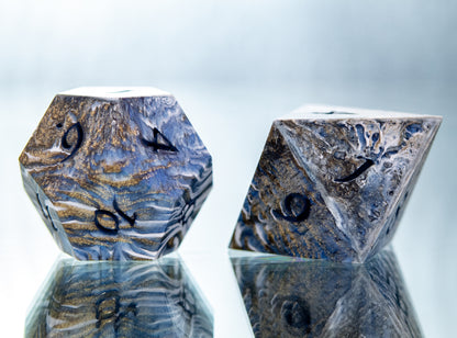 Cobalt Ore: 7 Piece Handmade Resin Dice