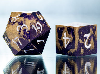 Royal Sands: 7 Piece Handmade Resin Dice