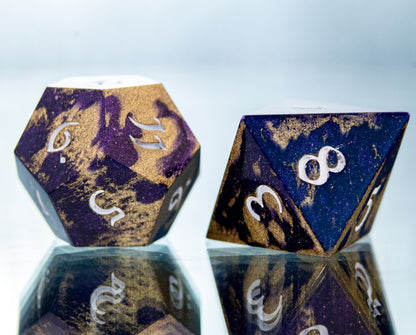 Royal Sands: 7 Piece Handmade Resin Dice