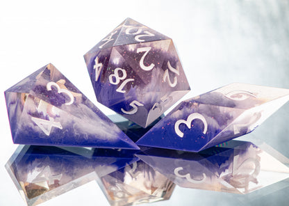 Amethyst Sunset - 7 Piece Handmade Resin Dice