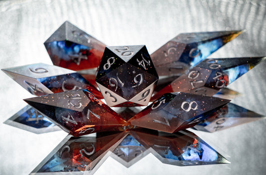 Cosmic Cliffs - 7 Piece Handmade Resin Dice