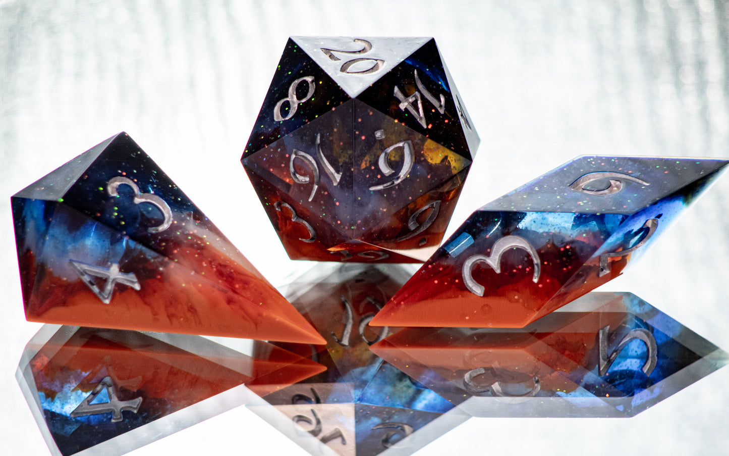 Cosmic Cliffs - 7 Piece Handmade Resin Dice