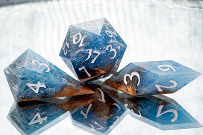 Crashing Waves - 7 Piece Handmade Resin Dice