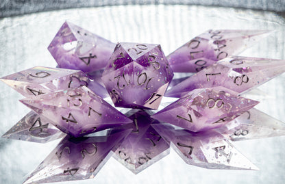 Lavender Dreams - 7 Piece Handmade Resin Dice