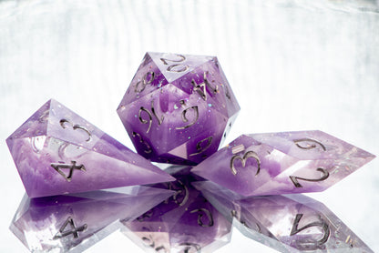 Lavender Dreams - 7 Piece Handmade Resin Dice