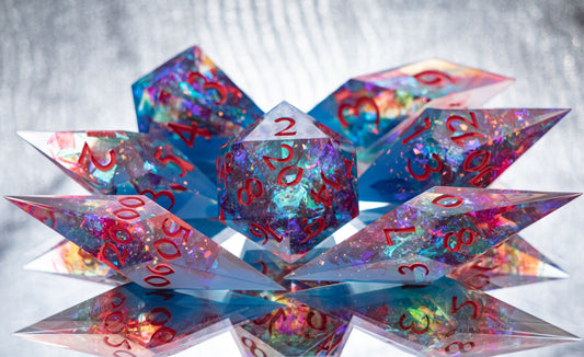 Cosmic Blast - 7 Piece Handmade Resin Dice