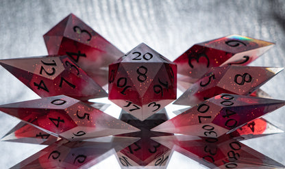 Vampiric - 7 Piece Handmade Resin Dice