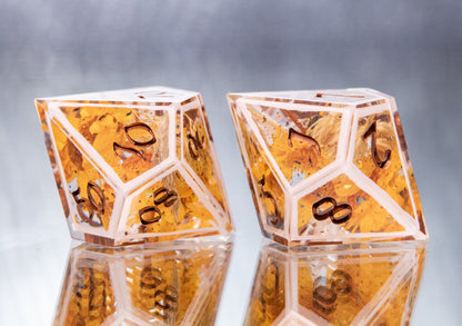 Golden Harvest - 7 Piece Handmade Resin Dice