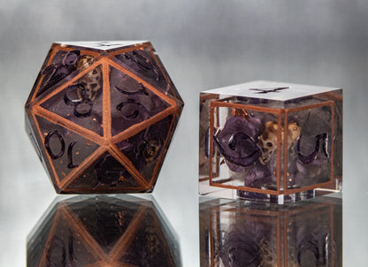 Grave Blossoms - 7 Piece Handmade Resin Dice