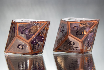 Grave Blossoms - 7 Piece Handmade Resin Dice