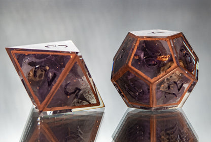 Grave Blossoms - 7 Piece Handmade Resin Dice