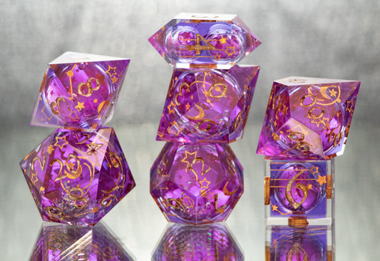 Witch's Brew - Liquid Core 7 Piece Handmade Resin Dice