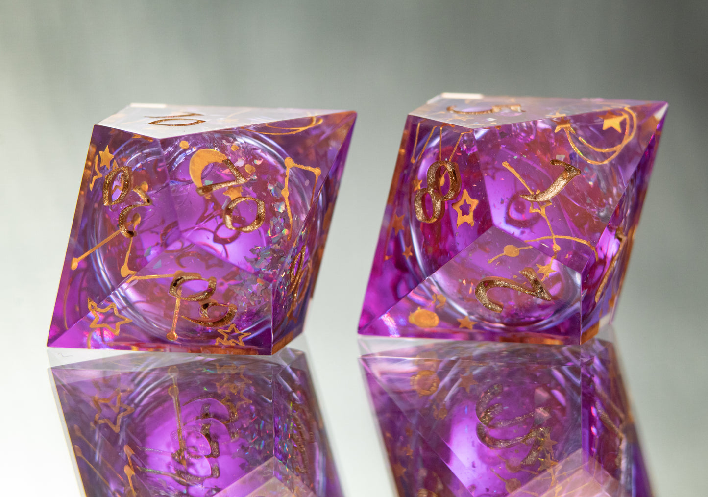 Witch's Brew - Liquid Core 7 Piece Handmade Resin Dice