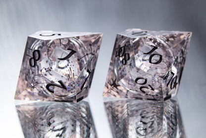 Star Dust - Liquid Core 7 Piece Handmade Resin Dice