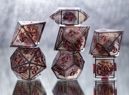 Beloved's Bouquet - 7 Piece Handmade Resin Dice