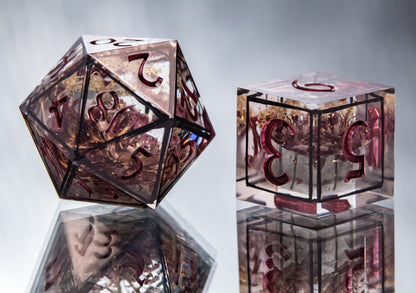 Beloved's Bouquet - 7 Piece Handmade Resin Dice