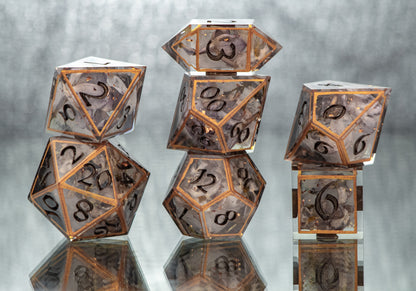 Ashes to Ashes - 7 Piece Handmade Resin Dice