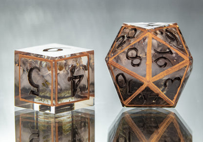 Ashes to Ashes - 7 Piece Handmade Resin Dice